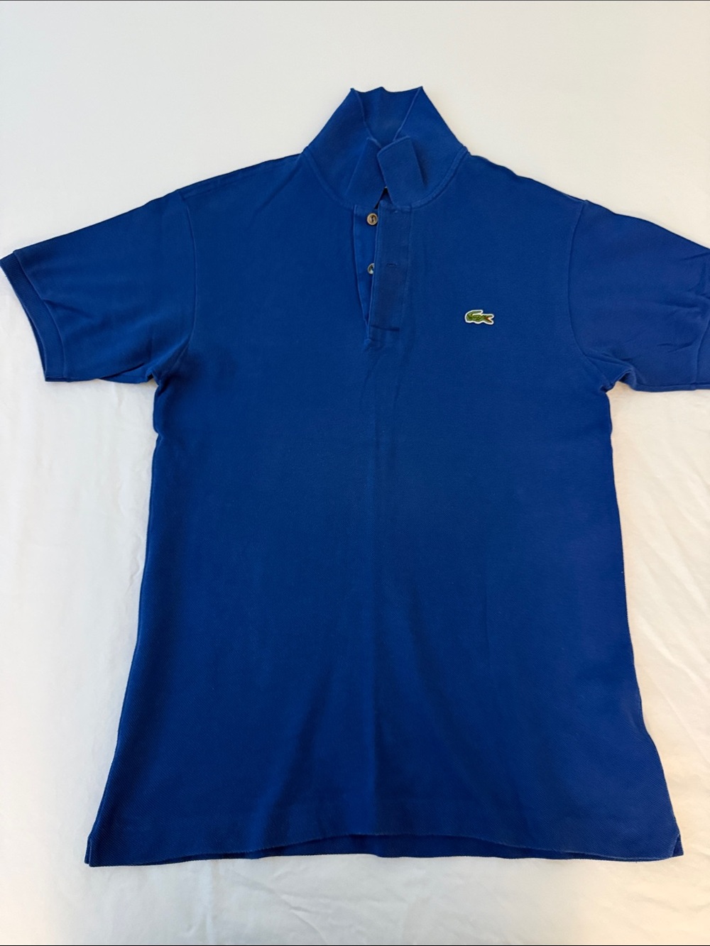 Lacoste Men's Deep Blue Short Sleeve Polo with Green Crocodile